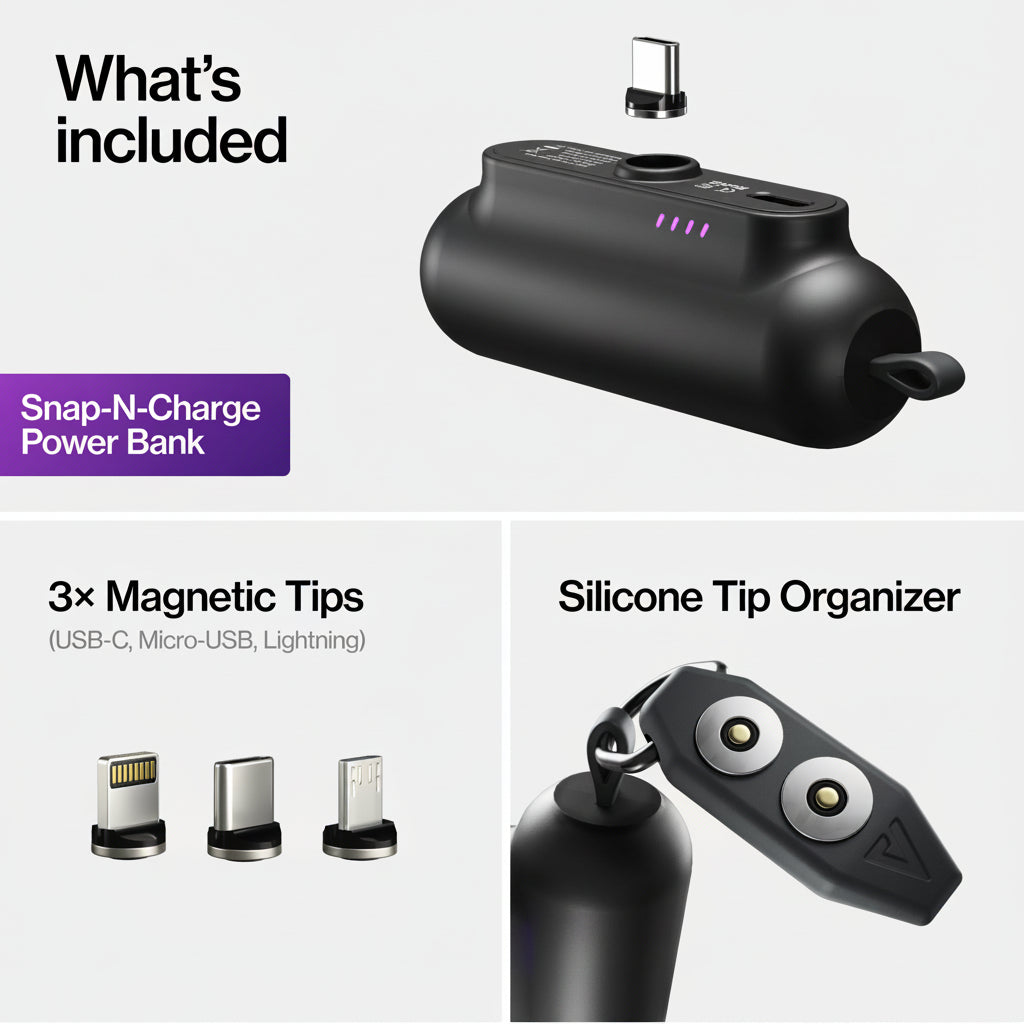 Snap-N-Charge® | Universal Magnetic Power Bank